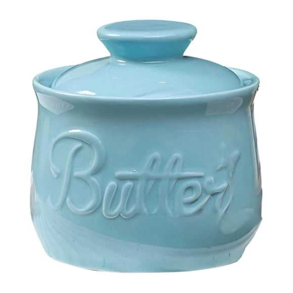 simhoa Butter Crock with Lid Elegant Storage Container for Restaurant Dining Hotels blue