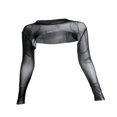thumbnail image 1 of Women Long Sleeve See Through Fishnet Crop Top Shirt Bodycon Club Clothes, 1 of 6