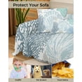 thumbnail image 4 of Coastal Shells Blue Sofa Couch Covers for 3 Cushion Couch,Washable L Shape Sectional Sofa Covers for Loverseat,Ocean Starfish Coral Conch Summer Beach Sea Slipcover Throw Blanket Futon Cover 71x134, 4 of 8