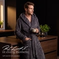 thumbnail image 2 of VULCANODON Mens Robe Big and Tall with Hood,Full Length Plush Robe for Men Long Fleece Bathrobe（Dark Grey, Large-X-Large ）, 2 of 6