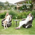 thumbnail image 3 of PARKWELL 6-Piece Patio Wicker Chairs Swivel Rocker Set,Outdoor High Back Swivel Glider Rocking Lounge Chairs with Side Table for Patio Deck Garden,Gray/Gray, 3 of 7
