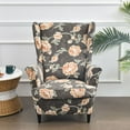 thumbnail image 1 of Elegantly Designed Upholstered Wingback Side Chair, Comfortable Seating with Wide Dipped Back Design for Living Room Bedroom, 1 of 3