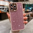 thumbnail image 6 of Compatible with iPhone 14 Pro Max Glitter Bling Clear Case, Cute Soft Silicone Shockproof Case for Women Girls Plating Full Camera Protector Back Cover for iPhone 14 Pro Max 6.7'' Pink, 6 of 7