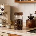 thumbnail image 2 of Borosilicate Glass Food Storage Containers Sealed Heatproof Jar with Maple Wood Lid for Coffee Grain Tea, 2 of 8
