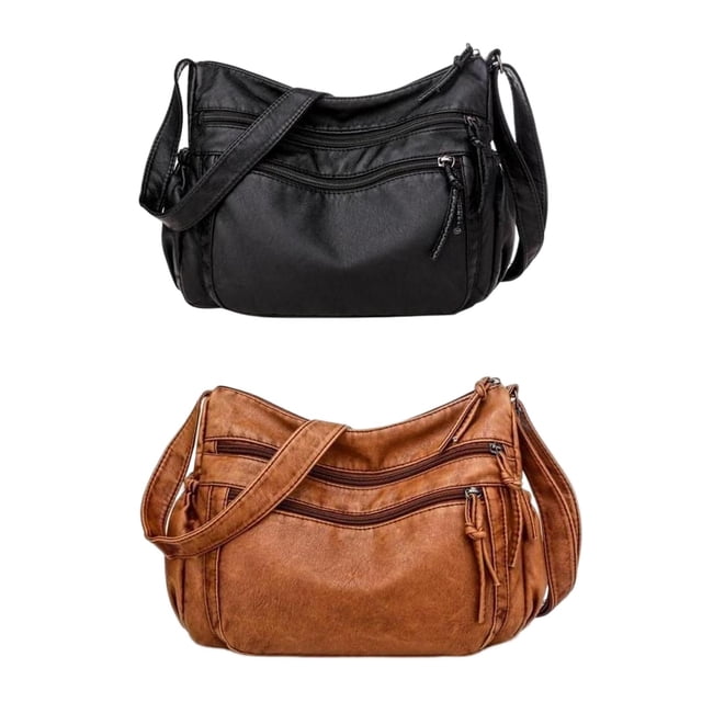 Paquete de 2 bolsos de hombro de piel sintética para mujer, bolso de mano para mujer, bolso de mano impermeable de gran capacidad para el trabajo jinwen bolsos de mujer