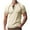 Khaki, variant on Aofany Mens T Shirts Casual Henley Shirt Patchwork Color Short Sleeve Button Summer Loose T-Shirts Top