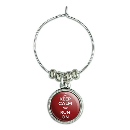 Keep Calm And Run On Marathon Runner Wine Glass Charm Drink (Best Drink For Runners)