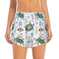 thumbnail image 2 of Rateoe Turtle and Sea Life Printed 2 in 1 Women's Workout Shorts for Athletic Gym Running Shorts with Phone Pockets-Small, 2 of 7