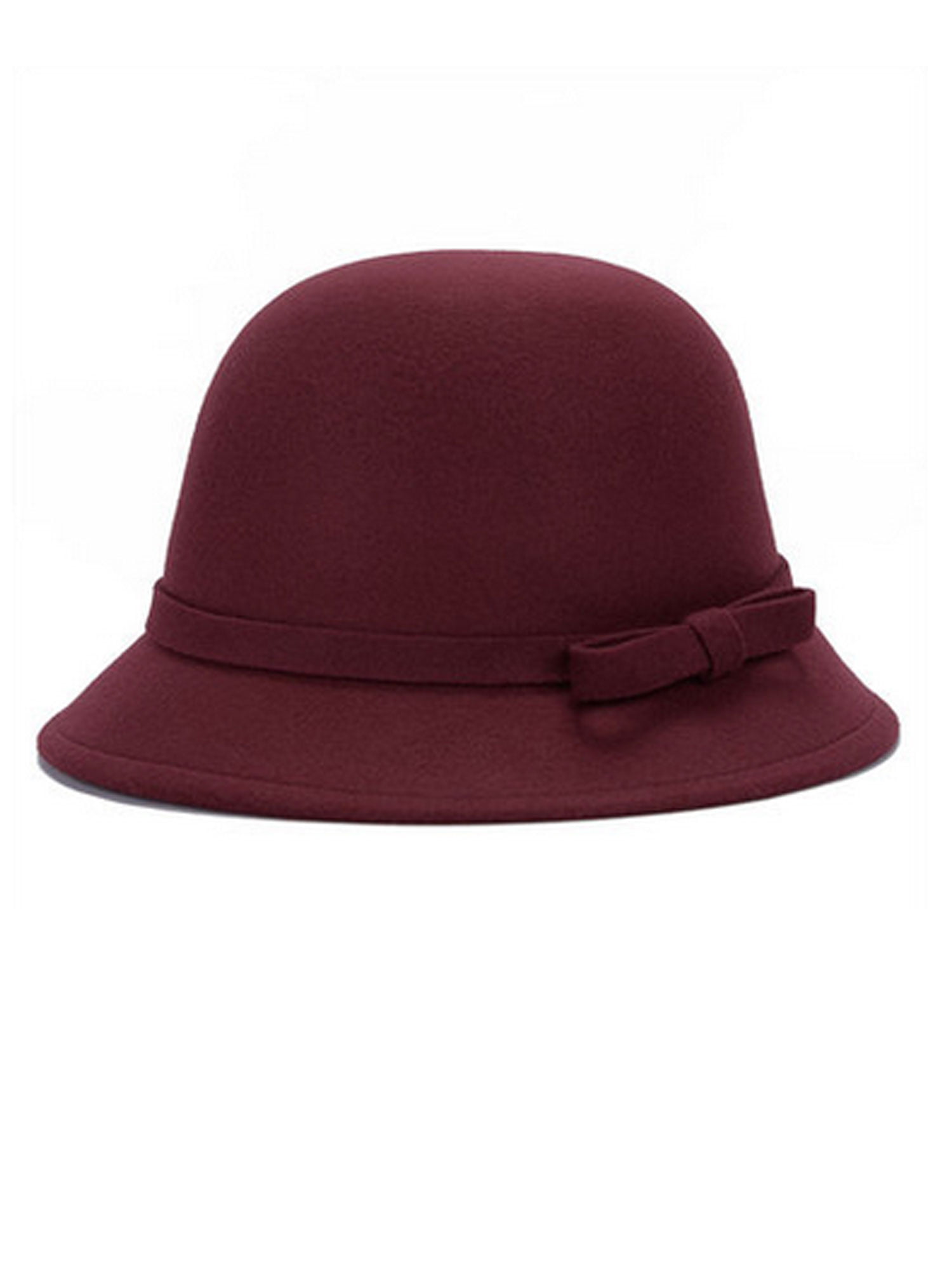 Womens Ladies Winter Vintage Elegant Wool Bow-knot Felt Hat Cloche Bucket Cap 