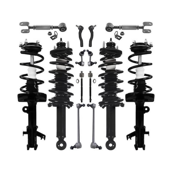 Front and Rear Strut Coil Spring Control Arm Tie Rod Kit - Compatible with 2012 - 2014 Honda CR-V 2013