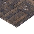 thumbnail image 4 of Modket TDH346NS Brown Emperador Dark Marble Stone Parquet Mosaic Tile Kitchen Wall Backsplash, 4 of 5