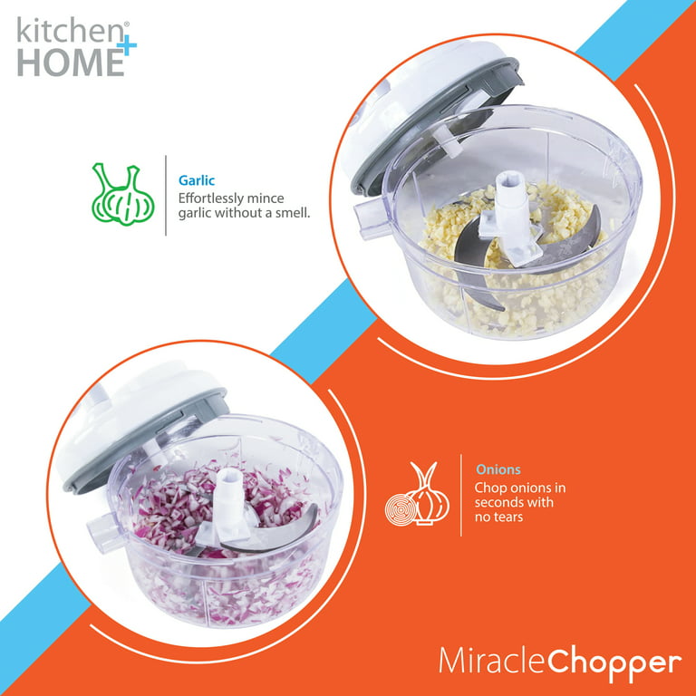  Multi-Functional Manual Food Processor,8 Cup Hand-powered Crank  Chopper,Mincer Blender with Clear Container,for Vegetables Meat Fruits Nuts  Herbs Onions (With Base): Home & Kitchen