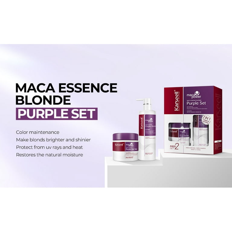 Karseell Purple Shampoo & Haarmaske Set - Gegen Gelbstich Bei Blondem Haar