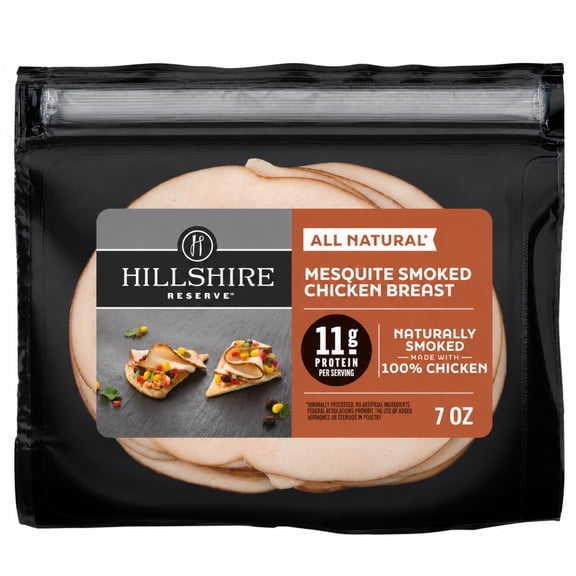 Hillshire Reserve Mesquite Smoked Chicken Breast, All Natural* Lunch Meat, 7 oz Packet