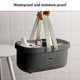 thumbnail image 5 of Cesta portátil de ducha gris de gran capacidad, organizador de almacenamiento de baño con esponja, 5 of 6