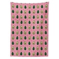 thumbnail image 3 of Ambesonne Avocado Tablecloth Rectangular Table Cover, Halved Fruit and Heart Art, 52"x70", Pastel Pink and Emerald, 3 of 4