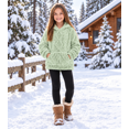 thumbnail image 4 of Aideaone Girls Fuzzy Fleece Hoodies Sweater Cable Knit Warm Sherpa Pullover Sweatshirt with Pockets 6-13 Years, 4 of 6