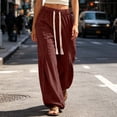 thumbnail image 6 of YanHoo Baggy Boho Harem Pants for Women Elastic Waisted Drawstring Wide Leg Sweatpants Casual Comfy Joggers with Pockets, 6 of 8
