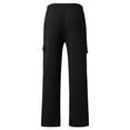 thumbnail image 4 of Bcfgryg Male Casual Solid Trouser Full Length Side Pockets Drawstring Pant Trouser Men's Straight Leg Casual Pants, 4 of 4