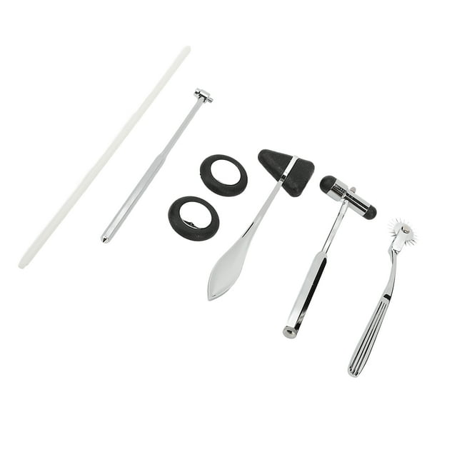Diagnostic Hammer Set, Multifunctional Professional Acupuncture Slip Resistant Handle 5 Pack Neurological Hammer Set with Pinwheel for Plantar