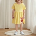 thumbnail image 2 of lcziwo Toddler Girl Short Sleeve Easter Dress Cotton Casual Summer Dresses Loose Comfy T-Shirt Dress Yellow 2 Years, 2 of 4