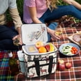 thumbnail image 5 of FORMRS Insulated Cooler Bag 24 Cans Capacity Soft Leakproof Lunch Box with Side Pockets, Plaid Deer, 5 of 7