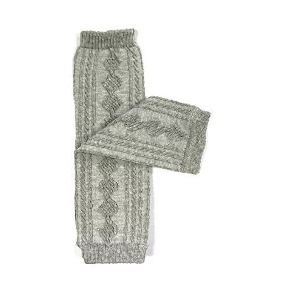 ALLYDREW Solid Baby Leg Warmer & Solid Toddler Leg Warmer for Boys & Girls, Cable Knit Gray