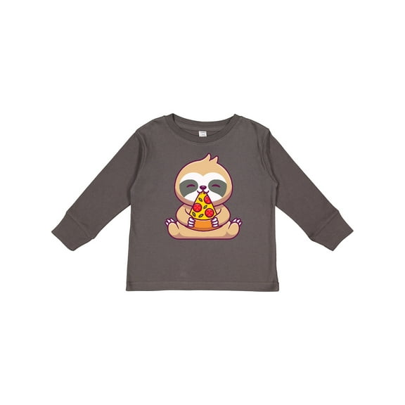 Inktastic Sloth Pizza Boys or Girls Long Sleeve Toddler T-Shirt