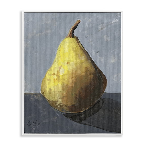 Stupell Industries Modern Abstract Shadowed Pear White Framed Giclee Art, 16 x 20, by Alexandria Gilbert Kincaid