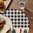 thumbnail image 3 of Black White Plaid Rooster Round Placemats Set of 4 for Dinning Tables,Heat-proof Braided Table Mats 15 Inch,Vintage Farmhouse Checkered Rustic Washable Place Mat for Kitchen Restaurant Party Table, 3 of 9