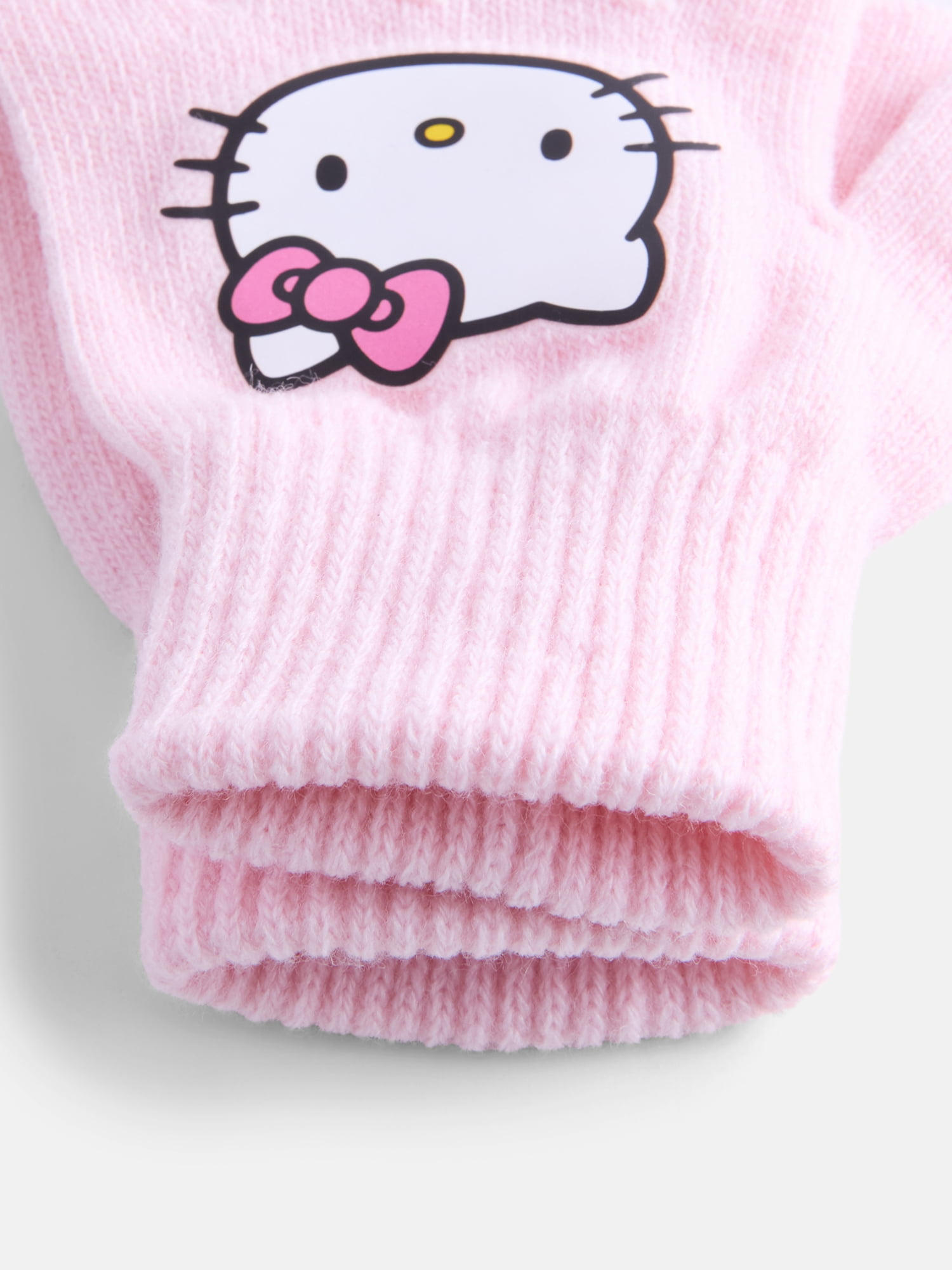 Hello Kitty Girls Knit Beanie and Gloves Set, 2 Piece, One Size