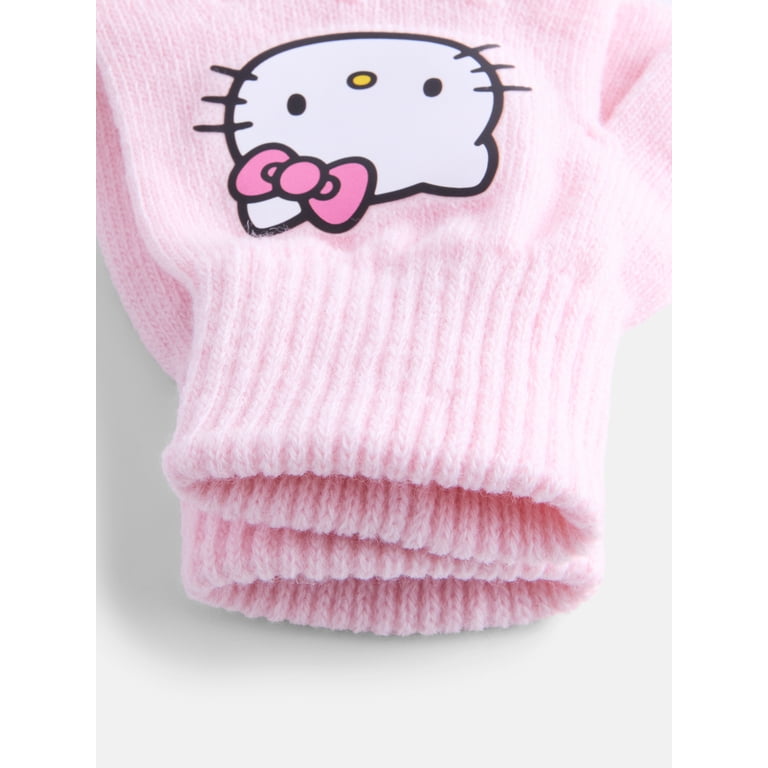 Hello Kitty Girls Knit Beanie and Gloves Set photo 3