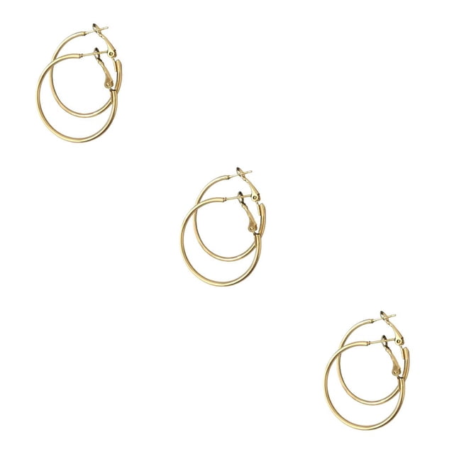 Sonducket 1 par de pendientes para niña, Color acero, decorativo, sin orificio para la oreja, pendiente para mujer, regalo para Amiga con Type1 NO1