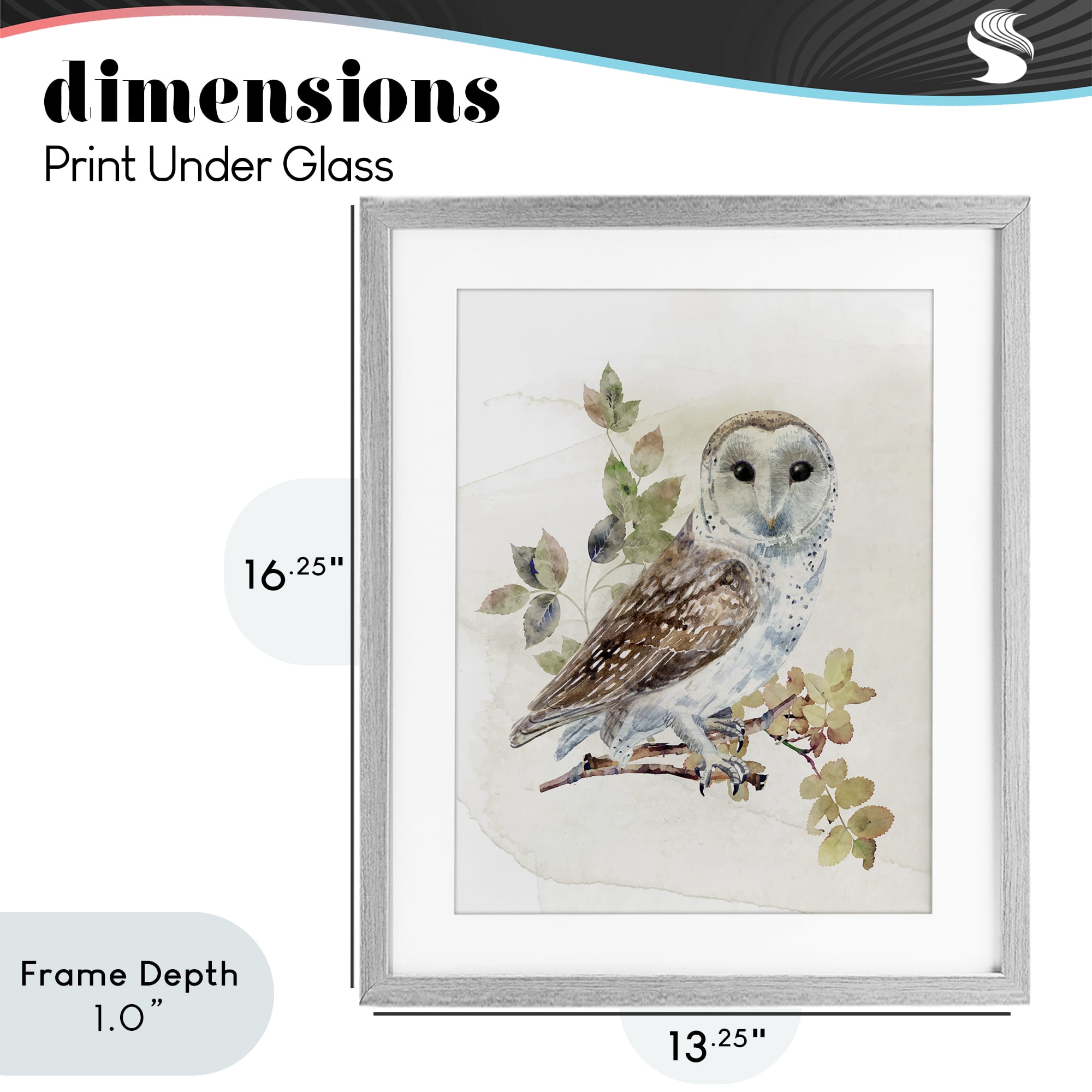 Stupell Industries Owl Among Autumn Leaves Gray Framed Print Under Glass, design by CAD Designs
