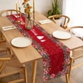 thumbnail image 3 of Red Christmas Table Runner 36 Inches Long Farmhouse Dress Scarves, Xmas Tree Snowflake Poinsettia Dining Tablerunner for Coffee Table/Kitchen Island/Party Décor, Small 13" x 36", 3 of 8