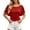 Red, variant on Women's Flutter Sleeve Polka Dot Tops Wrap Tie Back Waist Shirt Batwing Boat Neck Ruched Fitted Summer Going Out Top