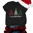 thumbnail image 6 of larppty Christmas Tree Shirt for Women Merry Christmas Printed T-Shirts Short Sleeve Holiday Tee Xmas Gift Tops (Black, XL), 6 of 8