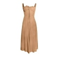 thumbnail image 4 of Adeawade Womens Summer Dresses Round Neck Sleeveless Sling Long Dress Solid Color Backless A Line Bandage Dress Classic Clothes Xl Khaki, 4 of 4