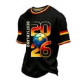 thumbnail image 2 of Soccer Cup 2026 Jersey for Men, Crew Neck Short Sleeve Deutschland Graphic Tee with Ball & Number Print - Quick Dry Mesh Athletic Top for Match Day & Training Black S, 2 of 4