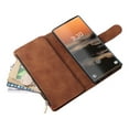 thumbnail image 5 of TECH CIRCLE Galaxy S23 Ultra Wallet Case, Soft Classy Leather Zipper Purse Case Magnetic Detachable Folio Flip Stand Cover with Credit Card Slots/Driver License for Samsung Galaxy S23 Ultrra,Brown, 5 of 8