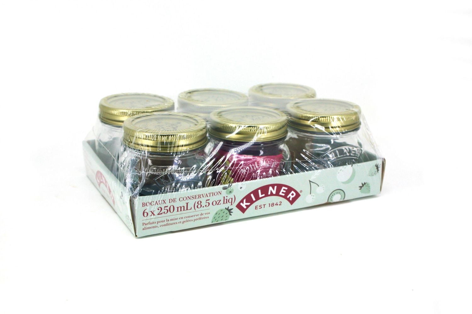 Kilner Pots mason en verre à ouverture régulière avec couvercles scellés, 250ml