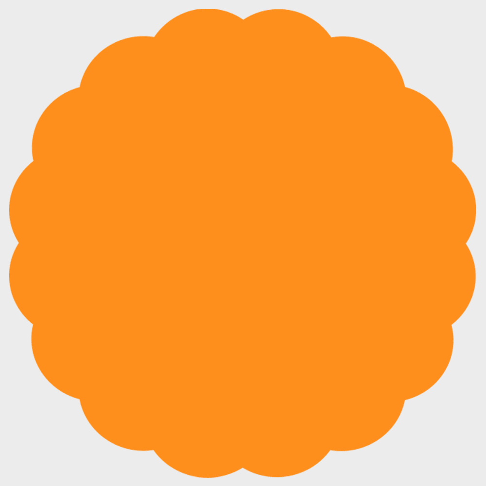 JAM Paper Standard Label Rolls, Scallop Shaped, 1 5/8 x 1 5/8, Neon Orange, 125 Labels/Roll