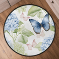thumbnail image 6 of CURLYOOT Hydrangea Flower Butterfly 5.2ft Round Rug for Living Room, Large Washable Area Rug, Non Slip Floor Mat Indoor Rugs for Bedroom, Dining Room, Offices, Entryway, 6 of 7