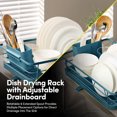 thumbnail image 5 of 3-Piece Multi-Functional Dish Drying Rack with Drain Board & Utensil Holder, Teal, 5 of 5