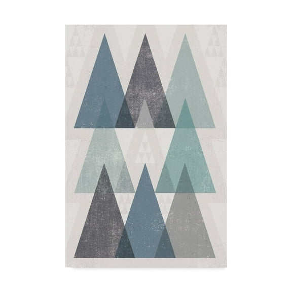 Trademark Fine Art 'Mod Triangles IV Blue' Canvas Art by Michael Mullan