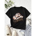thumbnail image 1 of Chic Summer Girls' T-Shirt with Cowgirl Print - High-Quality, Stretchy Cotton, Round Neck Short Sleeve Top for Play & Nature Fun, 1 of 6
