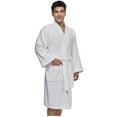 thumbnail image 2 of Men's Shortee Model Turkish Cotton Kimono Bathrobe White - Small/Medium, 2 of 5