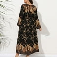 thumbnail image 5 of DDAPJ pyju African Dresses for Women Ethnic Tribal Print Long Sleeve Maxi Dresses Plus Size Empire Waist Dresses Caftan Beach Dress Evening Party Dresses Black XL, 5 of 6