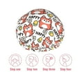 thumbnail image 5 of Kdxio Happy Foxy Faces Print Shower Cap for Women,Elastic and Reusable,Double Waterproof Layers Bathing Hat, 5 of 6