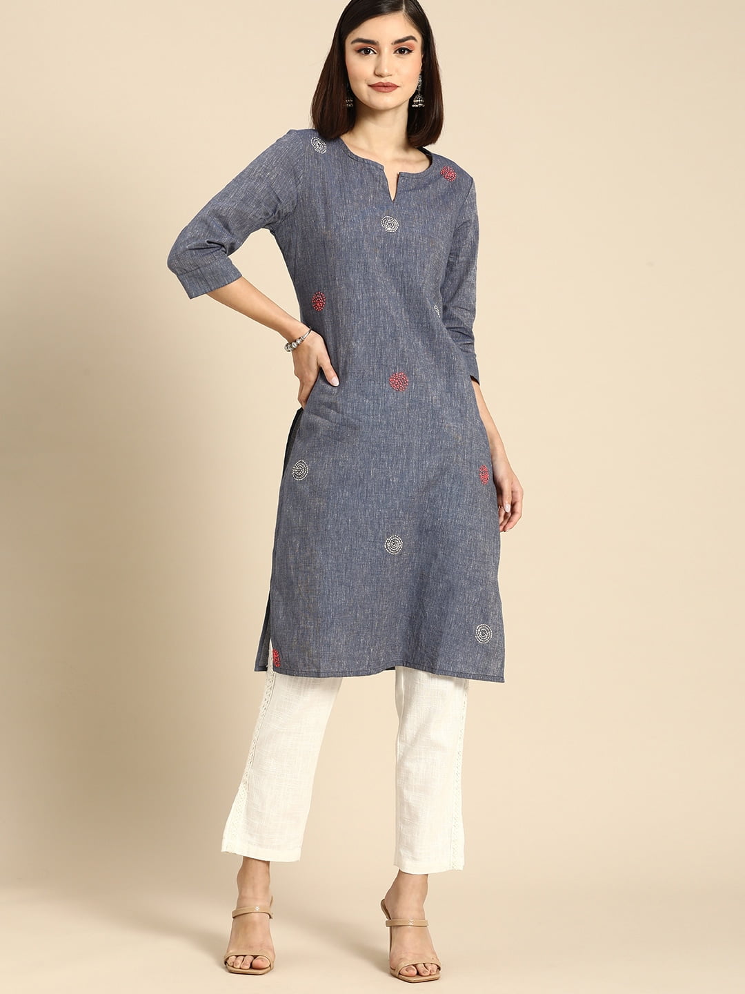 Buy Smylee Kajal Bombay lining rayon Embroidery Designer Daily Wear Kurtis  Collection